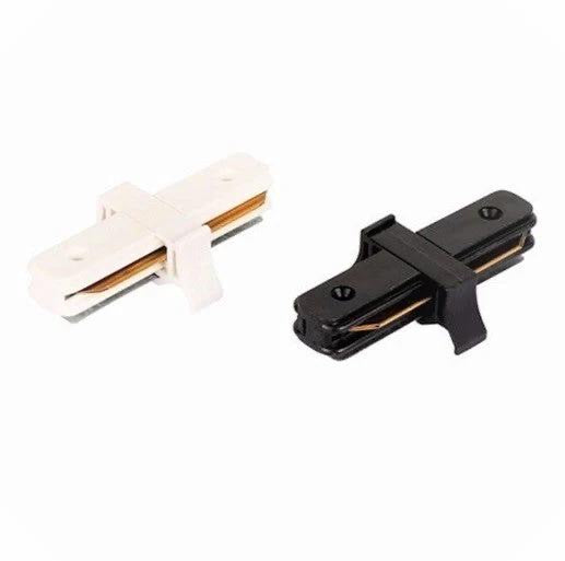 Conector Drept pentru Șină Spoturi Led-Alb/Negru