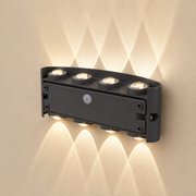 Aplică Led exterior -Light Wave negru 8w ,iluminare 80w