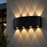 Aplică Led exterior -Light Wave negru 8w ,iluminare 80w
