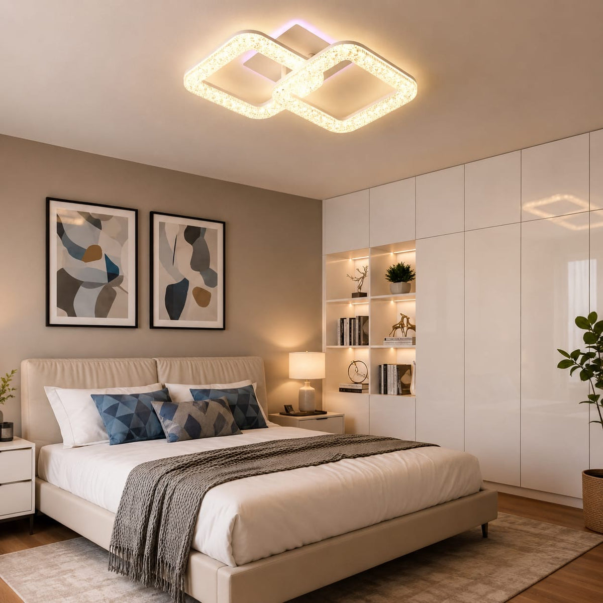 Lustră Led Twin Squares Glow RGB iluminare 250w