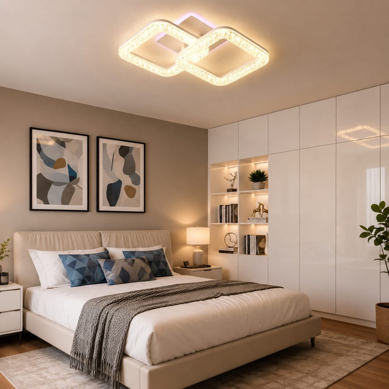 Lustră Led Twin Squares Glow RGB iluminare 250w