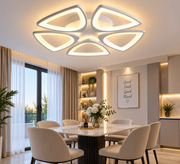 Plafonieră LED Petal 5 – Design Geometric Modern, Alb Iluminare 800w
