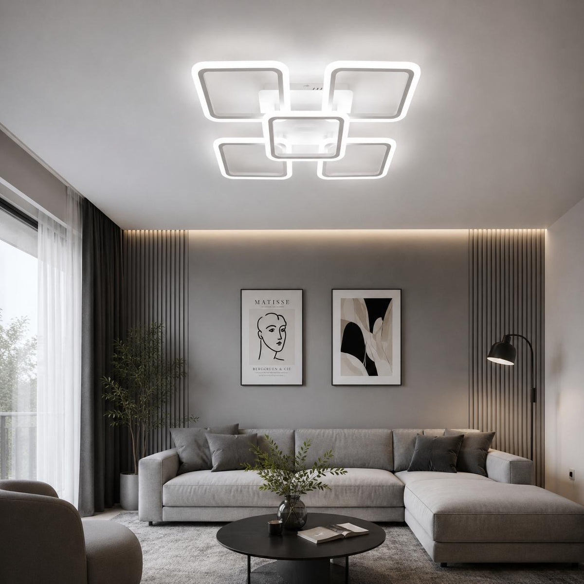 Lustră Led Five Squares iluminare 400W