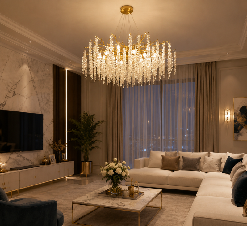Candelabru Golden Cascade -8xE14
