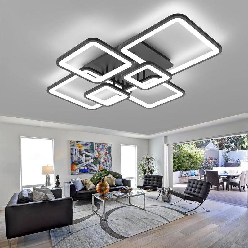 Lustră Led Quadra 6 Pătrate iluminare 800w