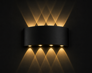 Aplică Led exterior -Light Wave negru 8w ,iluminare 80w