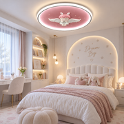 Plafonieră LED Copii Little Angel – Îngeraș 3D Roz, iluminare 500w