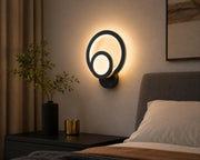 Aplică Led Double Halo Alb/Negru, iluminare 80w