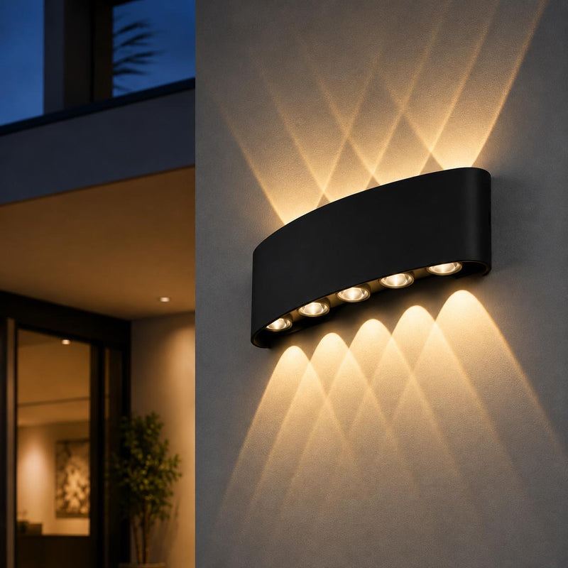 Aplică Led Exterior Up/Down 10w Negru Iluminare 100w