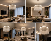 Lustră Led Silver Rain iluminare 800w