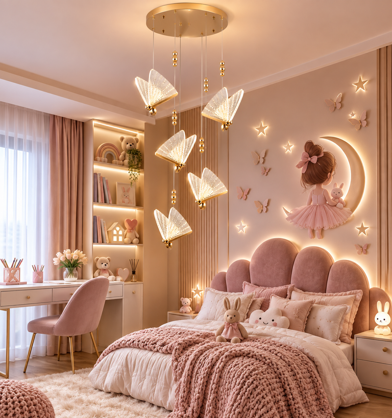 Golden Wings – Candelabru LED cu 5 Elemente