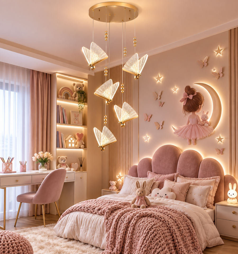 Golden Wings – Candelabru LED cu 5 Elemente