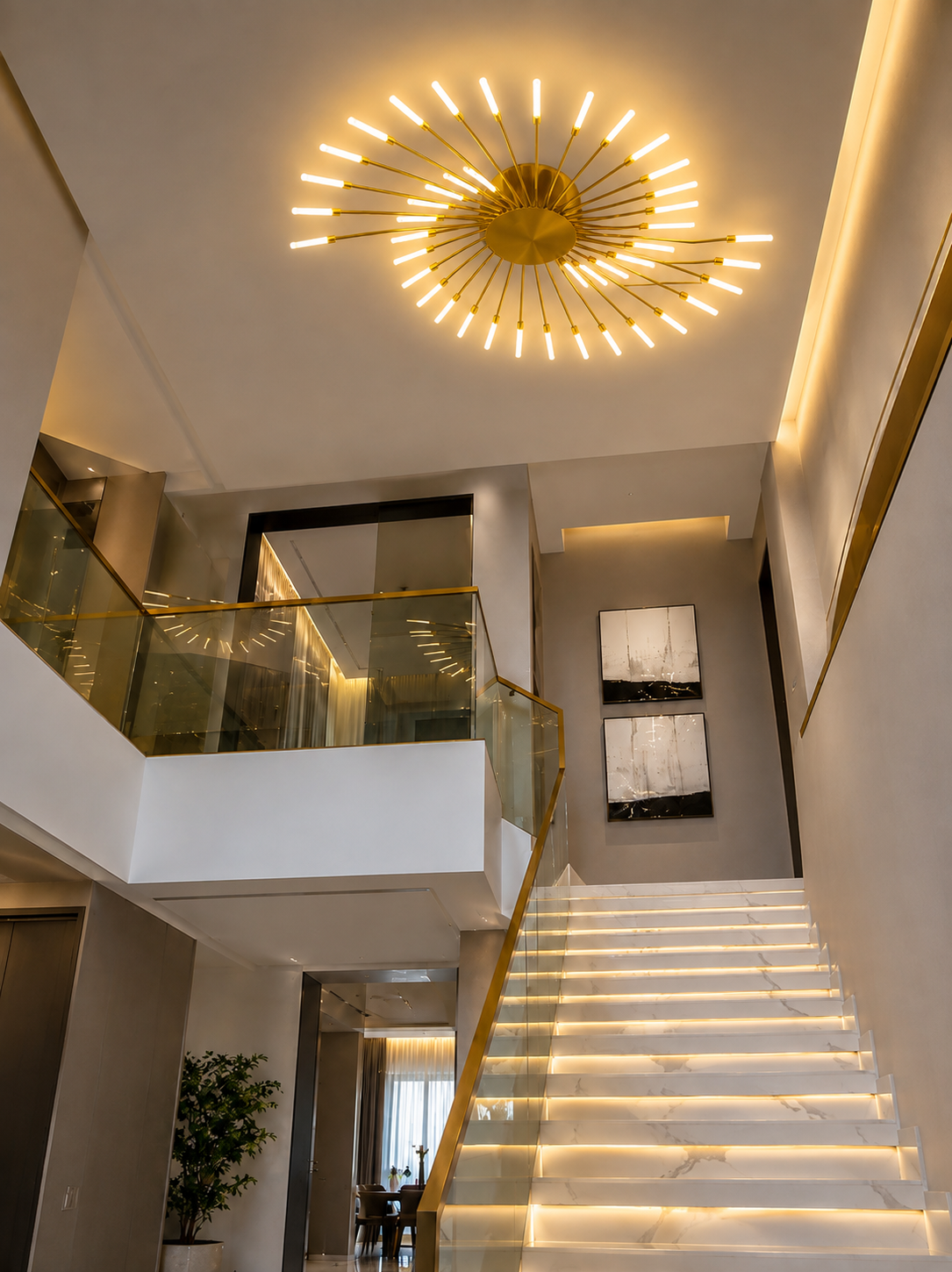 Lustră Led Starburst -42 surse iluminare,bec g4 incluse