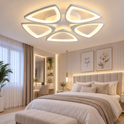 Plafonieră LED Petal 5 – Design Geometric Modern, Alb Iluminare 800w
