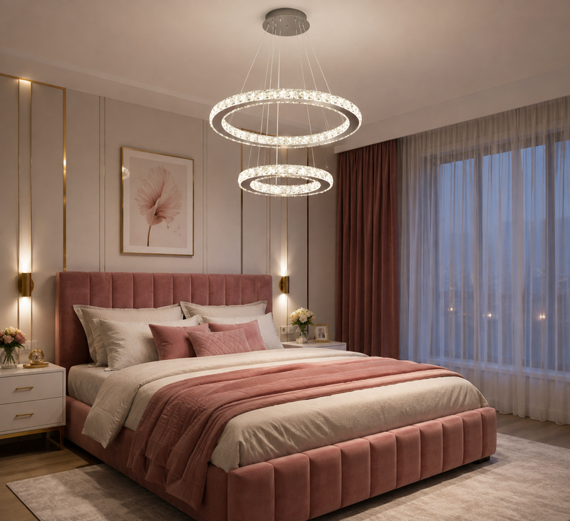 Lustră Led Diamond Rings iluminare 480W