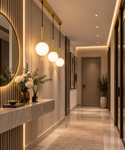 Pendul Modern Golden Trio – 3 Globuri Albe, Auriu