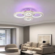 Lustră Led Premium 4 Inele ,Efect RGB și Telecomandă Echivalent 500W