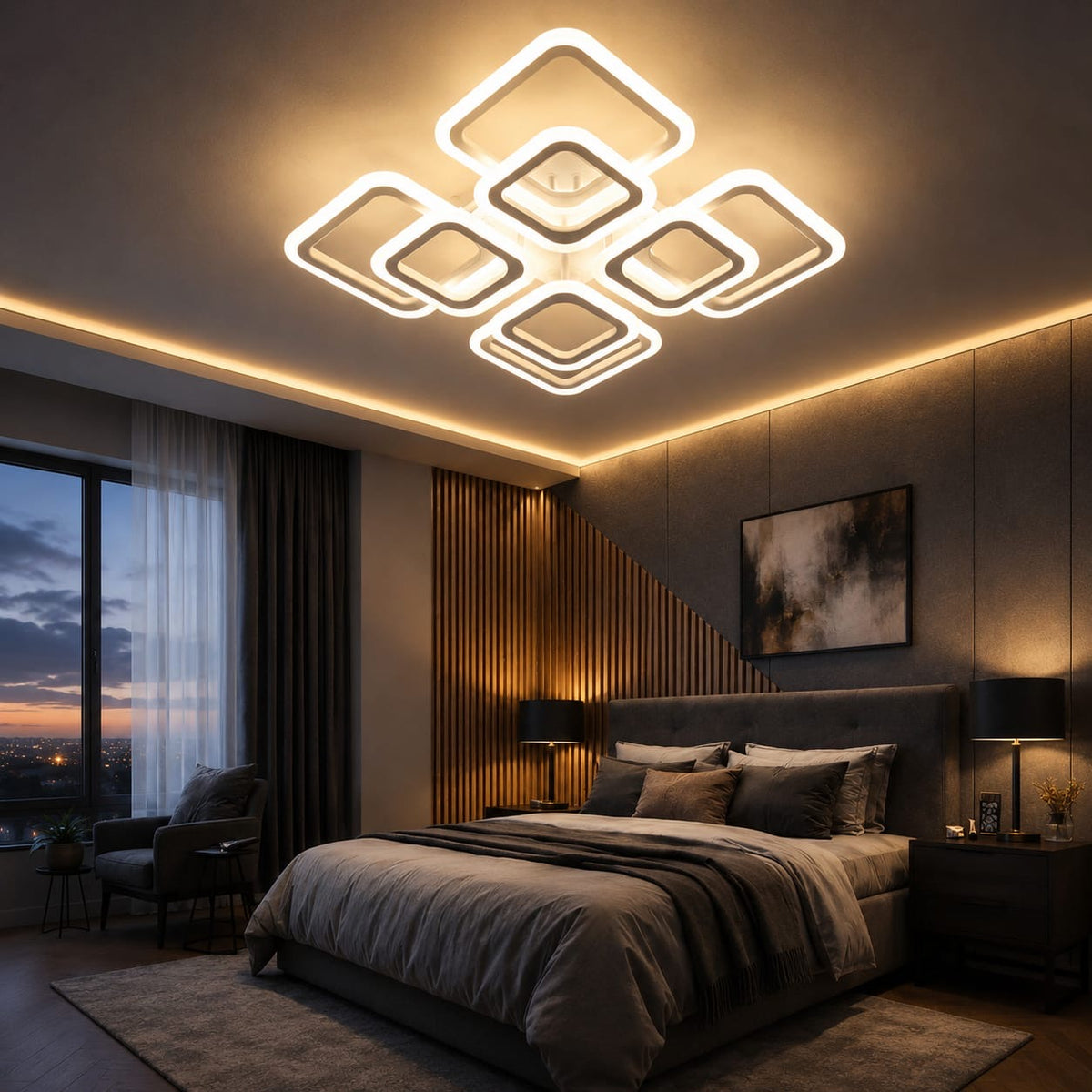 Lustră Led Eight Squares iluminare 1000w